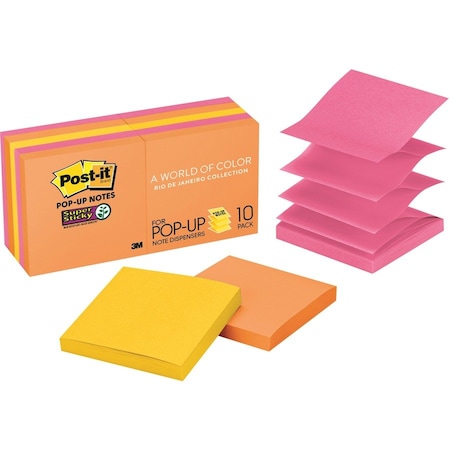 Post-It Note, Popup, 3X3, 10Pk, Assrtd MMMR33010SSAU